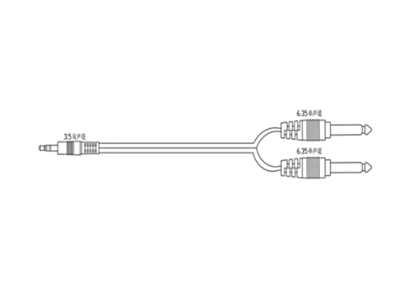 DS-QAXCADG2CG-18 3.5（耳機插頭）-雙6.35話筒插頭